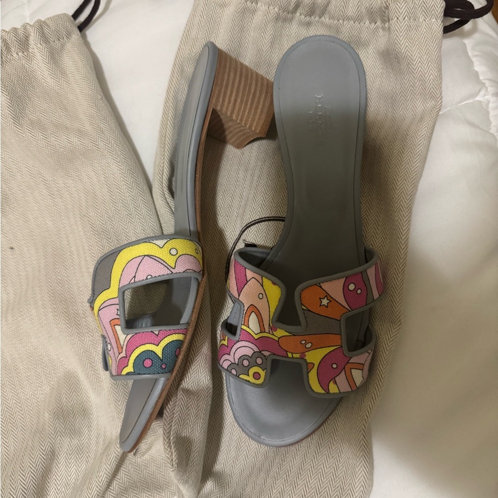 Hermes Multicolor Women's Slide Sandals